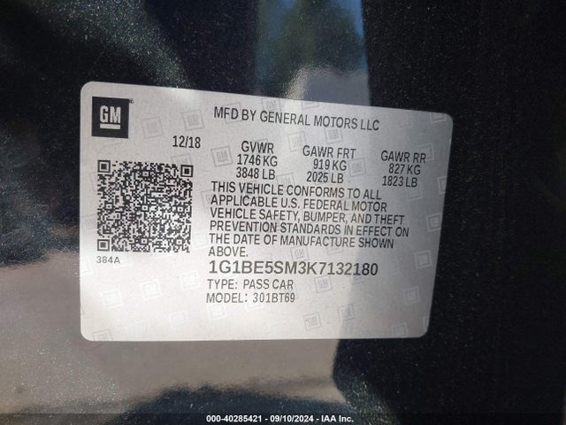 2019 CHEVROLET CRUZE 1G1BE5SM3K7132180 Photo 8