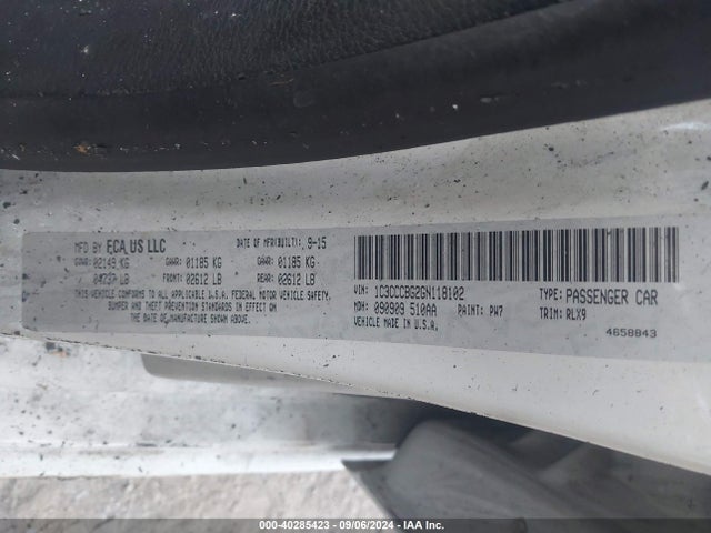 1C3CCCBG2GN118102 Chrysler 200 S