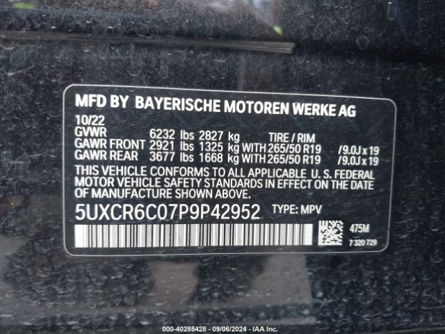 5UXCR6C07P9P42952 BMW X5 Xdrive40i