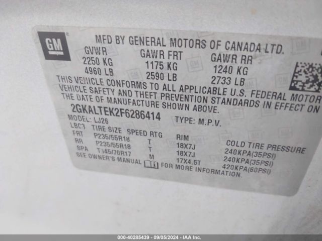 2GKALTEK2F6286414 GMC Terrain Slt-2