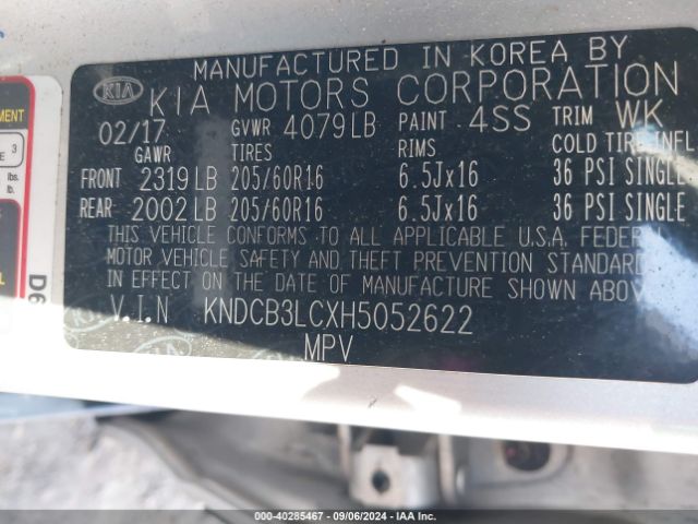 KNDCB3LCXH5052622 KIA NIRO FE