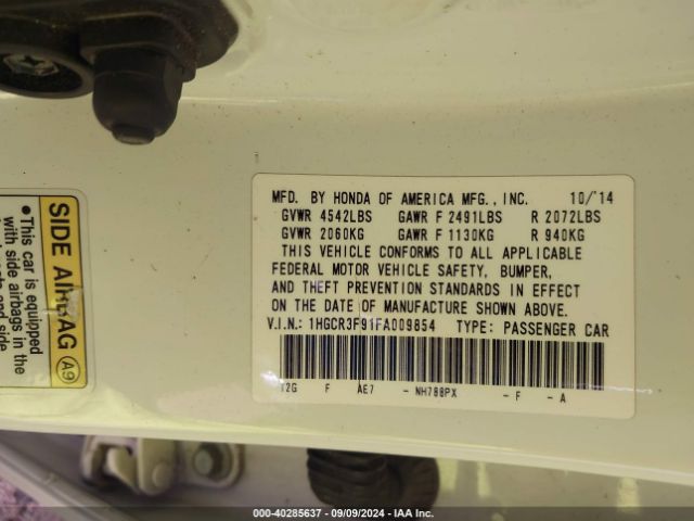 1HGCR3F91FA009854 Honda Accord Touring