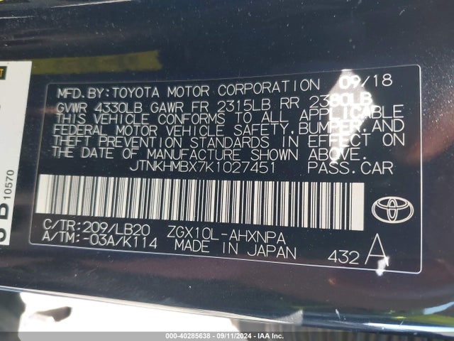 Toyota C-hr Limited 2019 JTNKHMBX7K1027451 Image 9