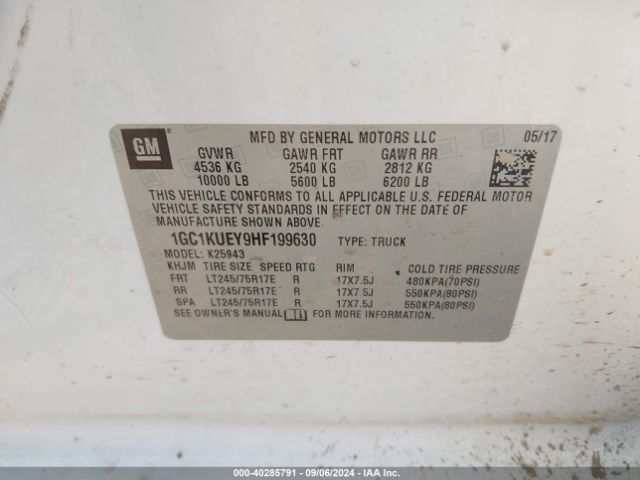 1GC1KUEY9HF199630 Chevrolet Silverado 2500hd Wt