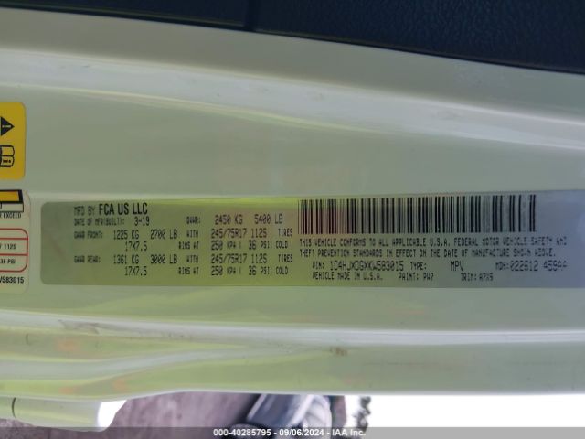1C4HJXDGXKW583015 Jeep Wrangler Unlimited Sport 4x4