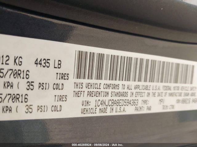 1C4NJCBA8ED594363 Jeep Compass Sport