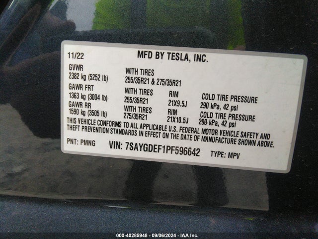 2023 TESLA MODEL Y 7SAYGDEF1PF596642 Photo 8