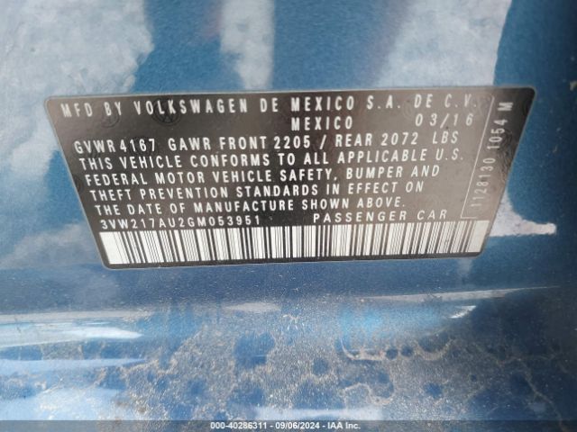 3VW217AU2GM053951 Volkswagen Golf Tsi S 4-door