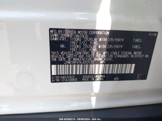 Toyota Rav4 Xle Premium 2019 JTMC1RFV1KJ002533 Image 9
