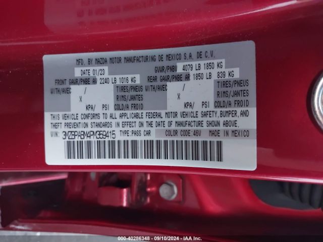 3MZBPABM4PM359415 Mazda Mazda3 2.5 S Select