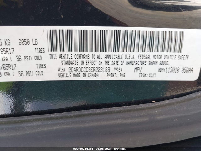 Dodge Grand Caravan Sxt 30th Anniversary 2014 2C4RDGCG3ER223188 Image 9