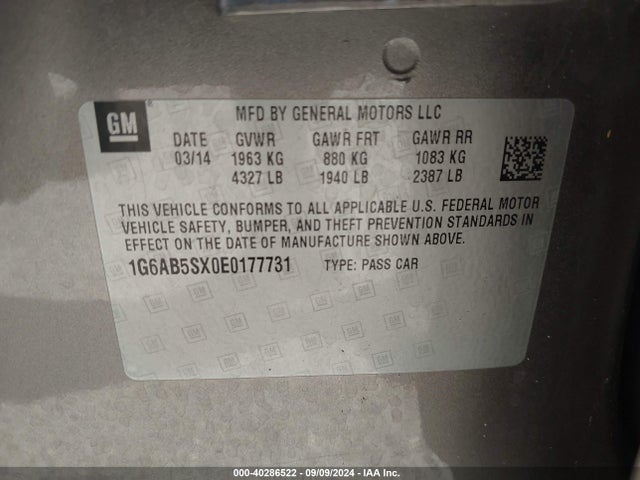 Cadillac ATS LUXURY 2014 1G6AB5SX0E0177731 Image 9