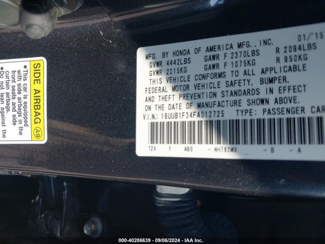 19UUB1F34FA012725 Acura TLX