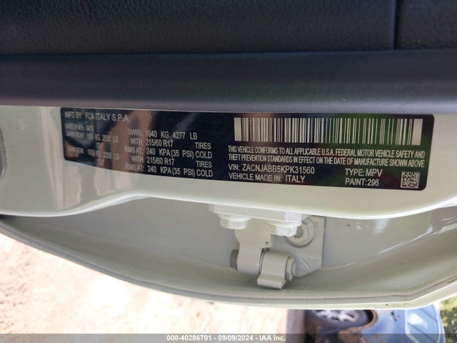 ZACNJABB5KPK31560 Jeep Renegade Latitude Fwd