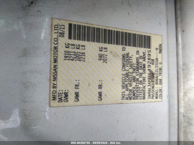 1N4AL3AP8FC492895 Nissan Altima 2.5 S