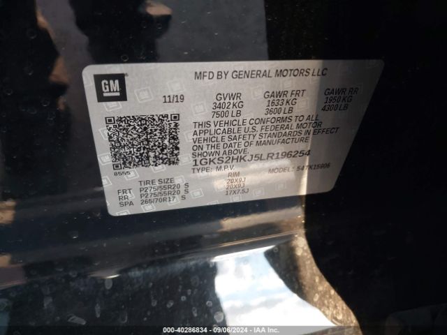 1GKS2HKJ5LR196254 GMC Yukon Xl 4wd Denali