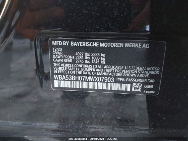 WBA53BH07MWX07903 BMW 530I