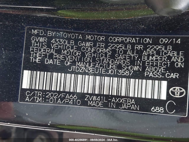 Toyota Prius V Two 2014 JTDZN3EU1EJ013587 Image 9
