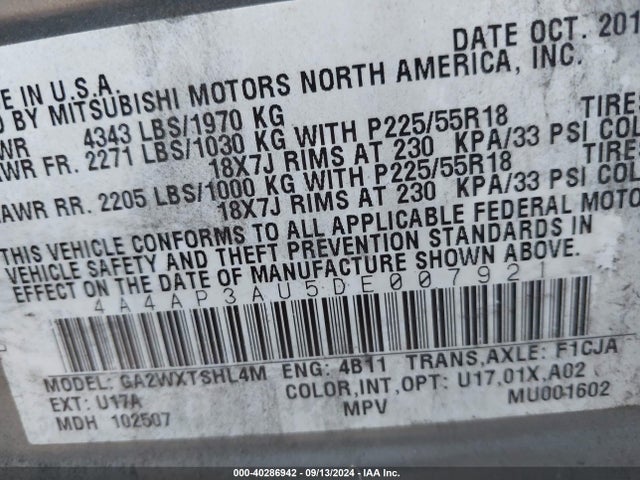 2013 MITSUBISHI OUTLANDER SPORT 4A4AP3AU5DE007921 Photo 8