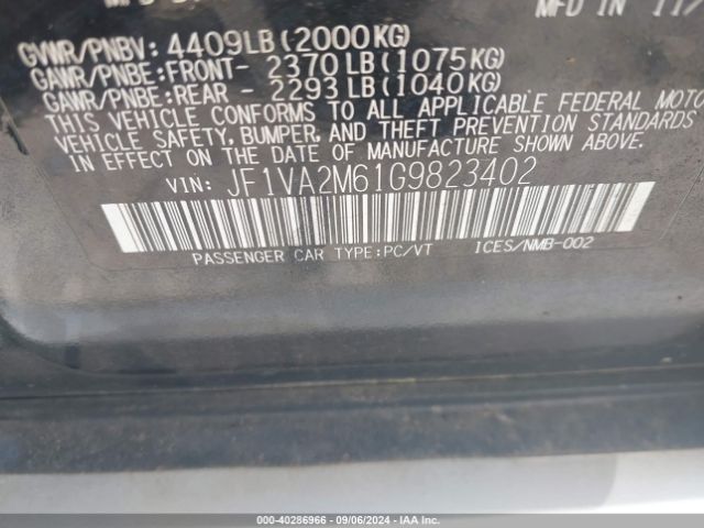 JF1VA2M61G9823402 Subaru Wrx Sti