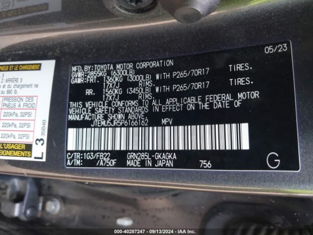 JTEMU5JR5P6166162 Toyota 4RUNNER SR5