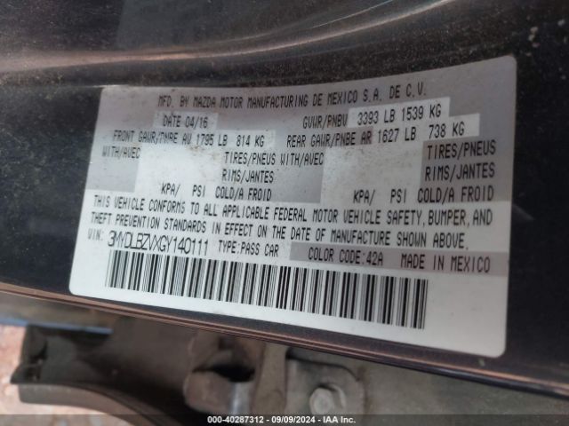 3MYDLBZVXGY140111 Scion IA