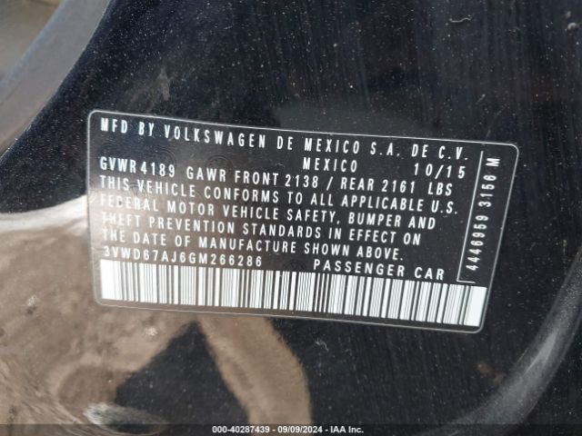3VWD67AJ6GM266286 Volkswagen Jetta 1.4t Se