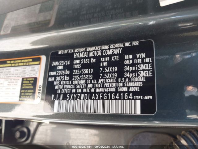 5XYZWDLAXEG164164 Hyundai Santa Fe Sport 2.0l Turbo