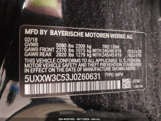 5UXXW3C53J0Z60631 BMW X4 Xdrive28i