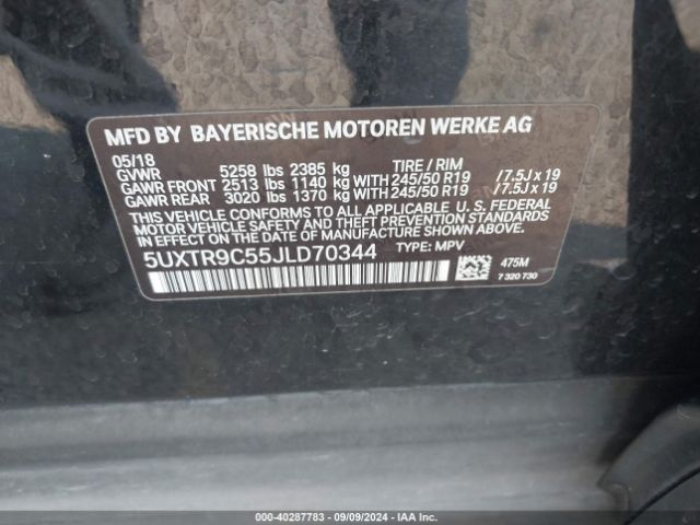 5UXTR9C55JLD70344 BMW X3 Xdrive30i