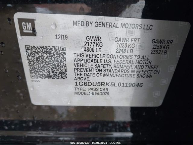 1G6DU5RK5L0119046 Cadillac Ct5 Sport