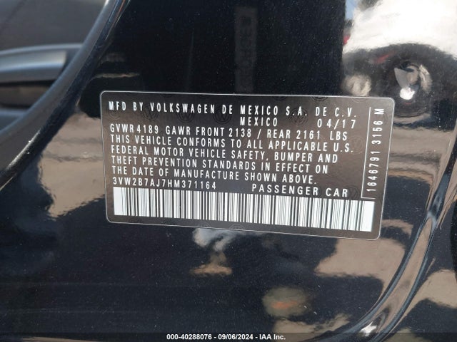 Volkswagen Jetta 1.4t S 2017 3VW2B7AJ7HM371164 Image 9