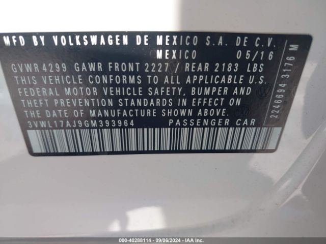 3VWL17AJ9GM393964 Volkswagen Jetta 1.8t Sel