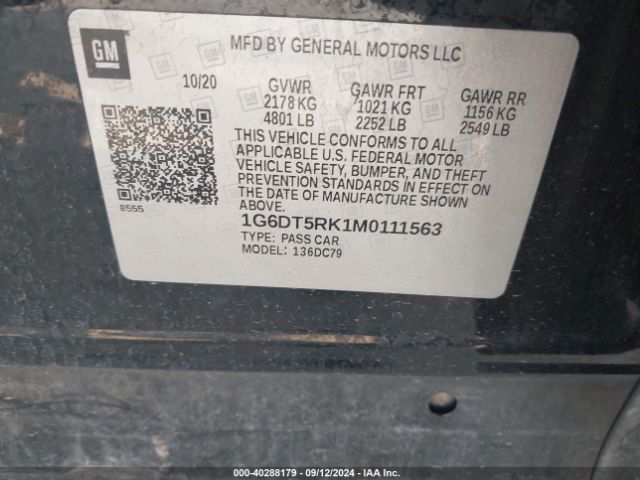 1G6DT5RK1M0111563 Cadillac Ct5 Premium Luxury