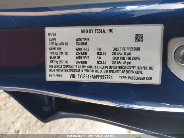 2023 TESLA MODEL 3 5YJ3E1EA5PF559724 Photo 8