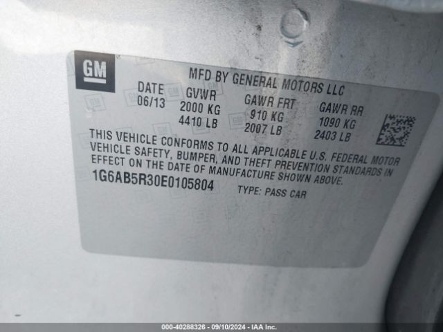 1G6AB5R30E0105804 Cadillac ATS LUXURY