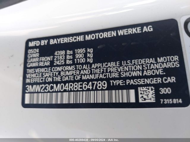 3MW23CM04R8E64789 BMW 230 I
