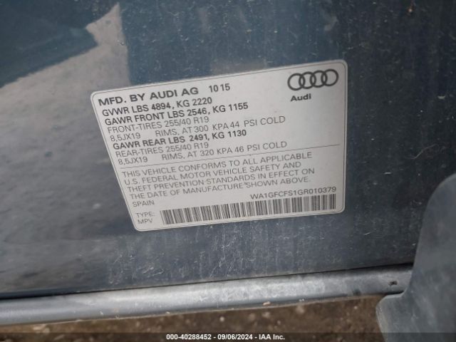 WA1GFCFS1GR010379 Audi Q3 2.0t Premium Plus