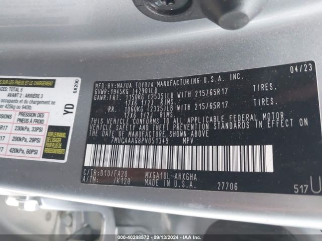 7MUCAAAG8PV051349 Toyota Corolla Cross Le