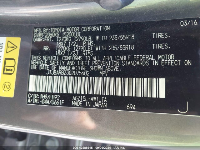 JTJBARBZ3G2075602 Lexus Nx 200t F Sport