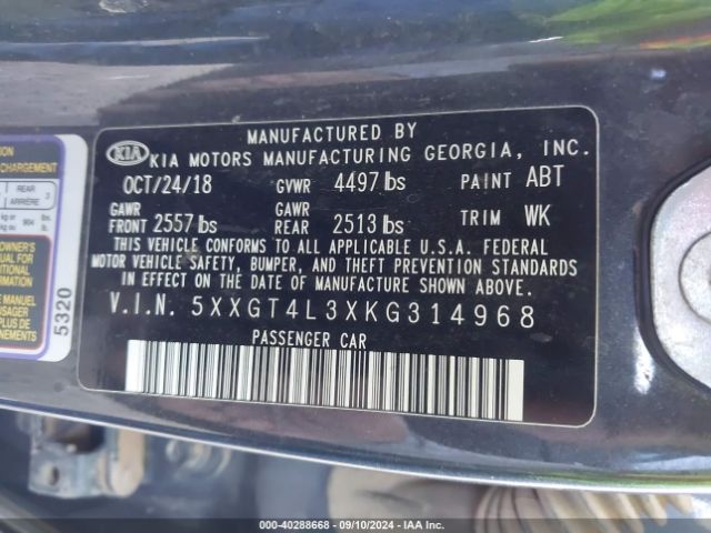 5XXGT4L3XKG314968 KIA Optima S