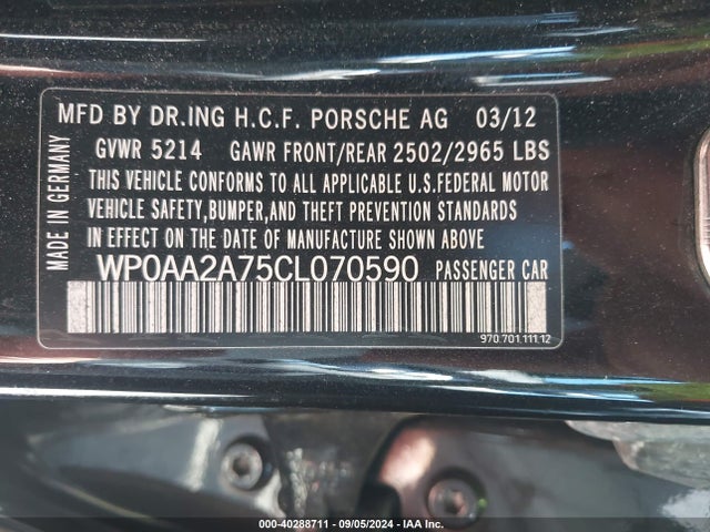 2012 PORSCHE PANAMERA WP0AA2A75CL070590 Photo 8