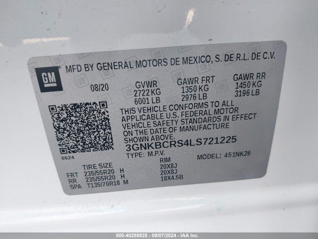 Chevrolet Blazer Fwd 2lt 2020 3GNKBCRS4LS721225 Image 9