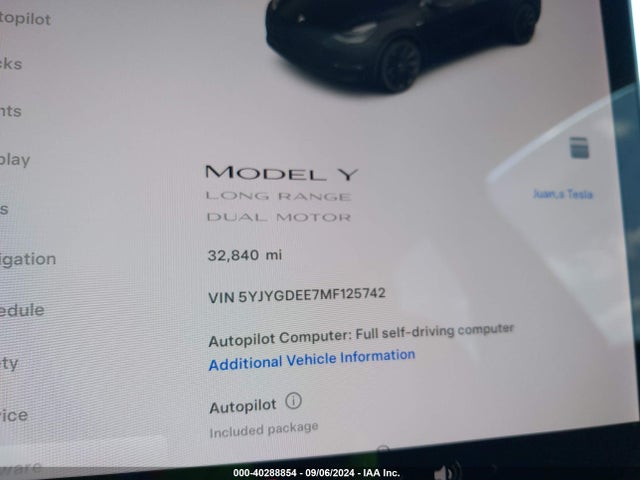 2021 TESLA MODEL Y 5YJYGDEE7MF125742 Photo 6