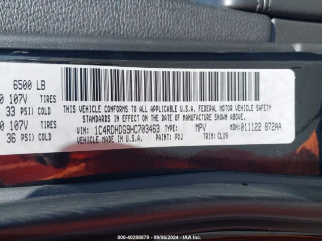 1C4RDHDG9HC703463 Dodge Durango Gt Rwd