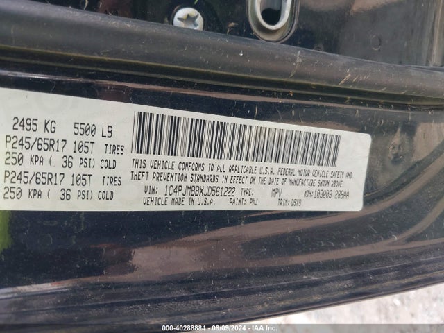 1C4PJMBBXJD561222 Jeep Cherokee Trailhawk 4x4