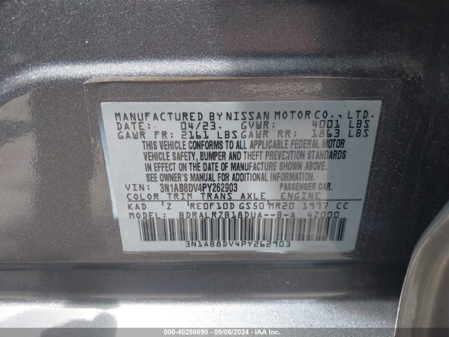 Nissan Sentra Sr Xtronic Cvt 2023 3N1AB8DV4PY262903 Image 9