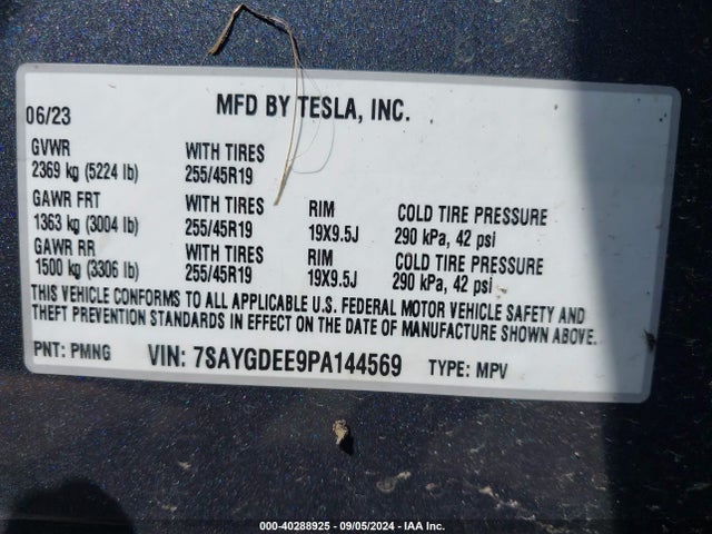 2023 TESLA MODEL Y 7SAYGDEE9PA144569 Photo 8