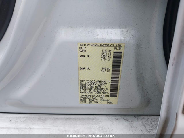 Nissan Altima 2.5 Sv 2014 1N4AL3AP5EC287808 Image 9
