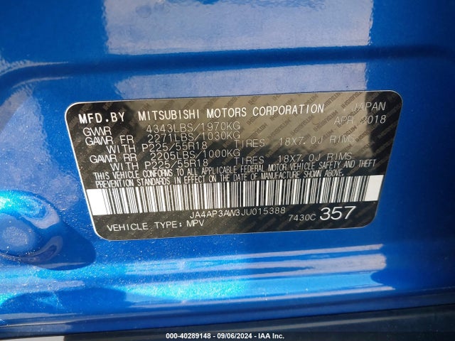 2018 MITSUBISHI OUTLANDER SPORT JA4AP3AW3JU015388 Photo 8